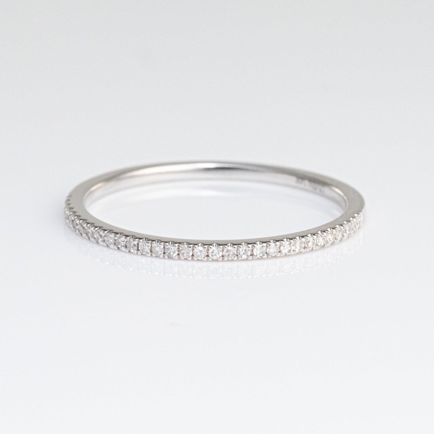 Load image into Gallery viewer, LIVEN 14K White Gold Thin Diamond Halfway Band
