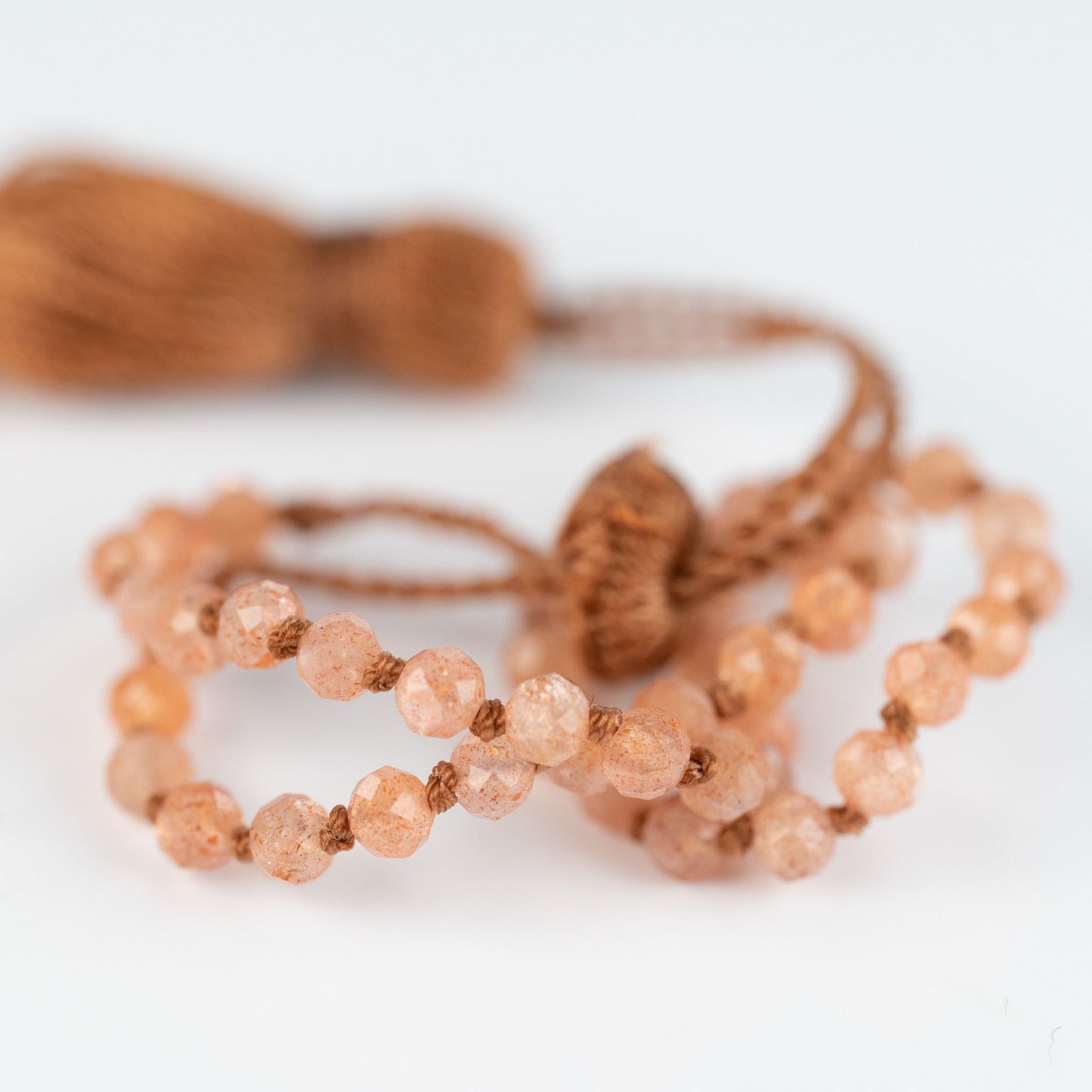 Load image into Gallery viewer, Tiny Beaded Peach Moonstone Bracelet
