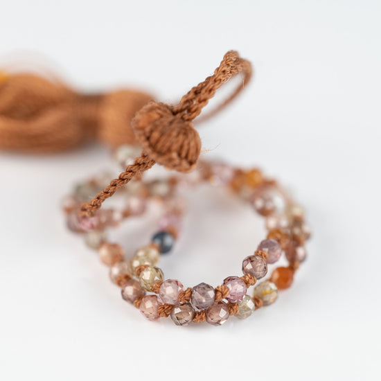 Tiny Beaded Assorted Pink Sapphire Bracelet
