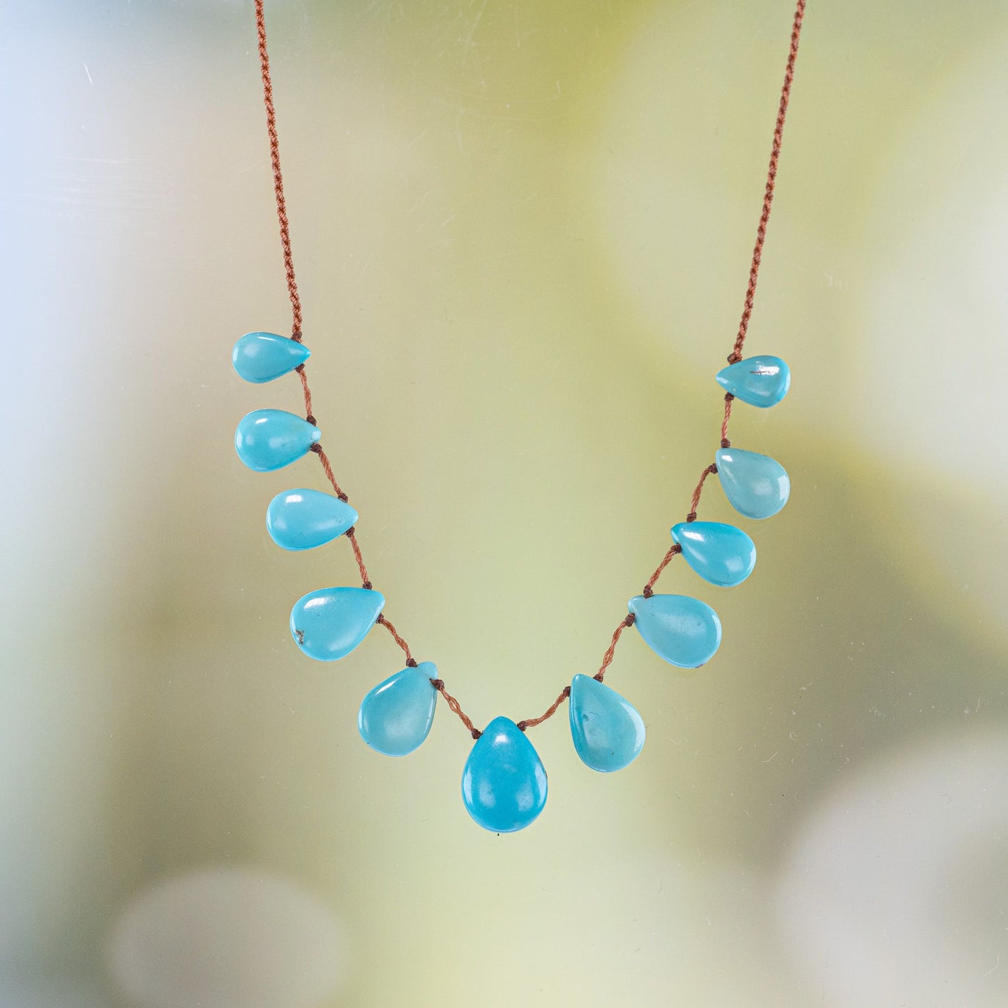 Load image into Gallery viewer, Floating Turquoise Adjustable Beaded Necklace

