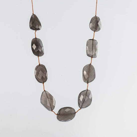 Load image into Gallery viewer, Grey Moonstone Adjustable Beaded Necklace
