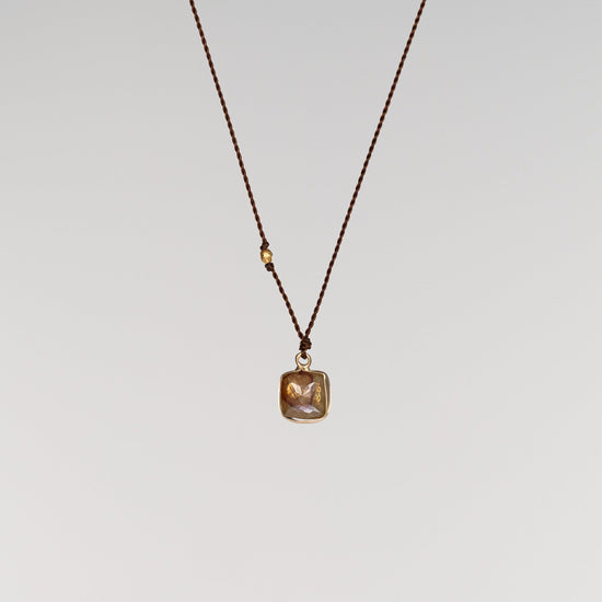 Load image into Gallery viewer, 14K Yellow Gold Square Rose Cut Diamond Necklace

