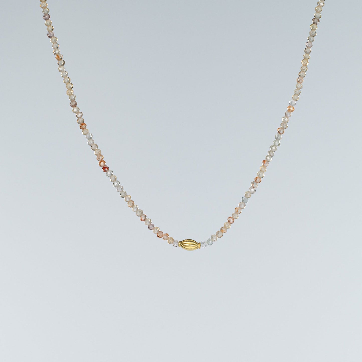 Load image into Gallery viewer, Zircon Beaded Necklace with 18K Bead
