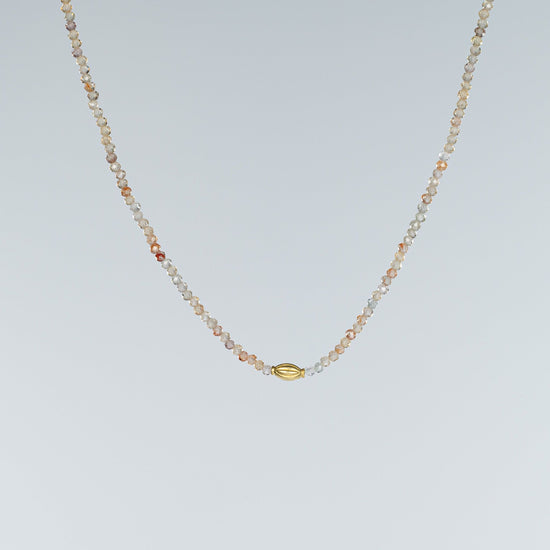 Zircon Beaded Necklace with 18K Bead