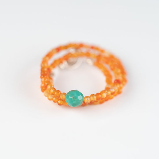 Load image into Gallery viewer, Carnelian + Turquoise Beaded Bracelet
