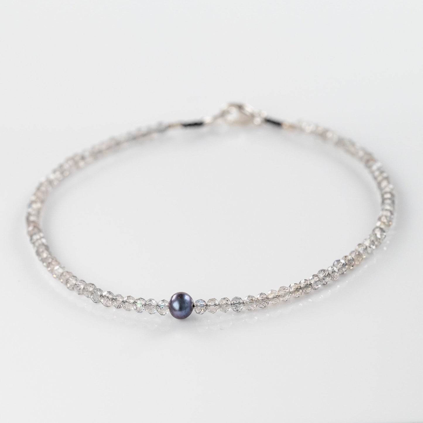 Labradorite + Pearl Beaded Bracelet