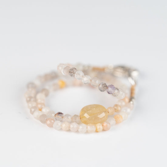 Opal + Sapphire Beaded Bracelet