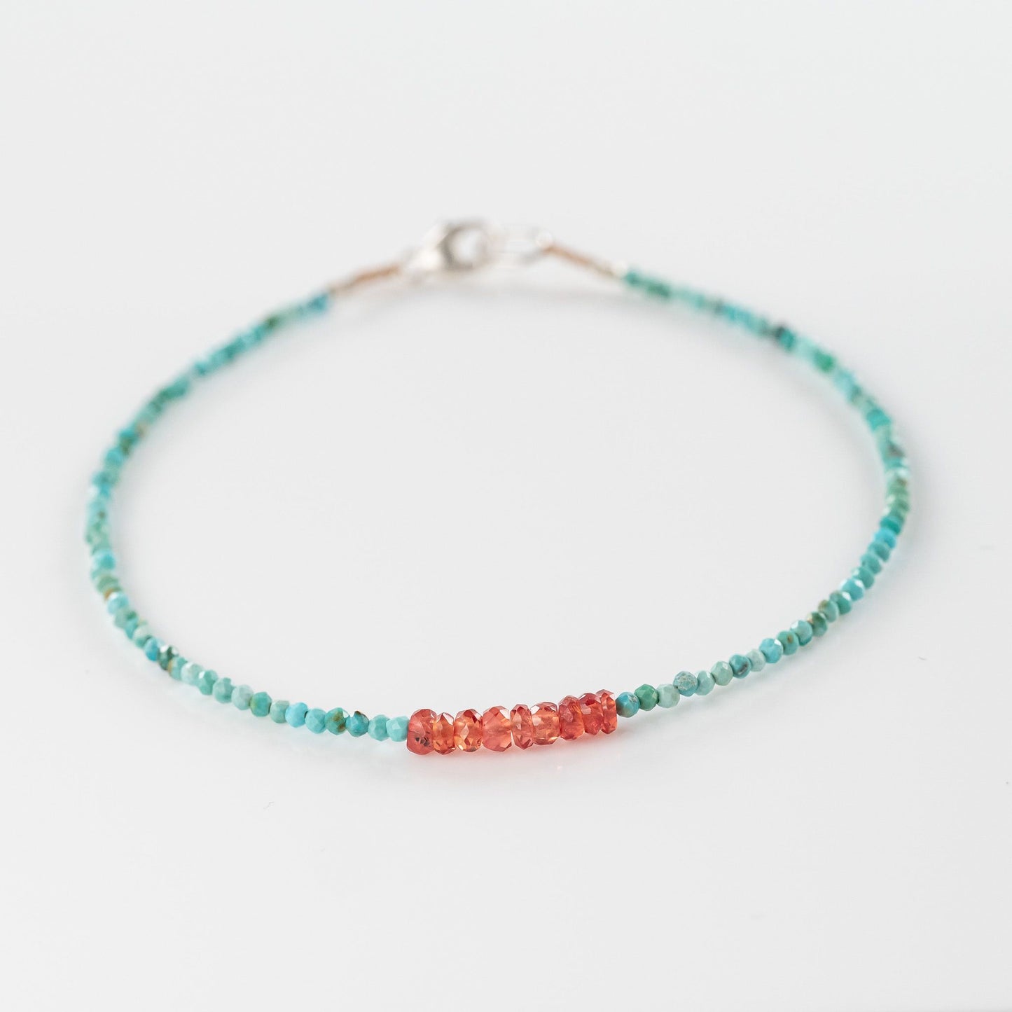 Tiny Turquoise + Sapphire Beaded Bracelet