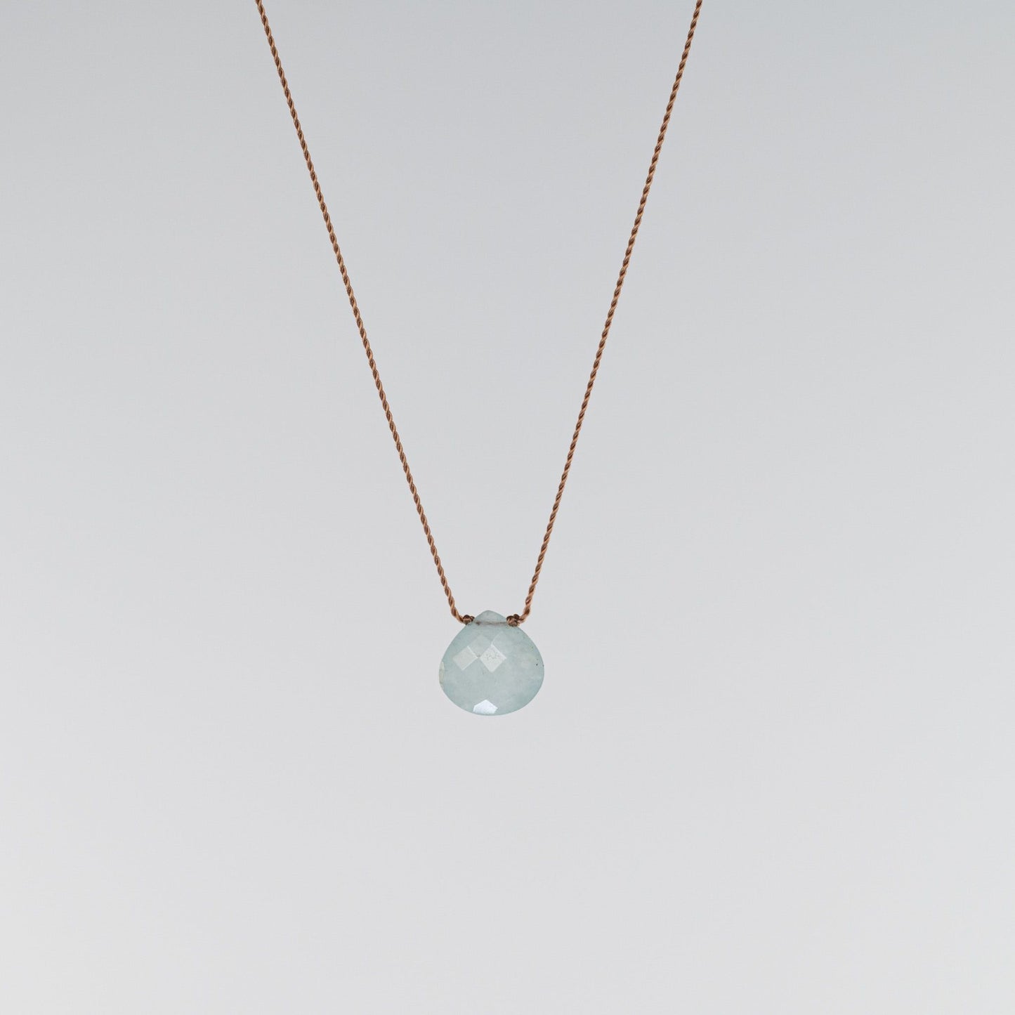 Load image into Gallery viewer, Opaque Aquamarine Medium Zen Gem Necklace
