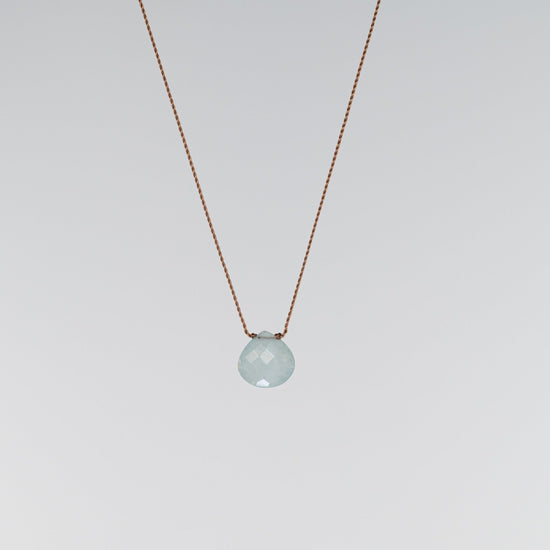 Opaque Aquamarine Medium Zen Gem Necklace