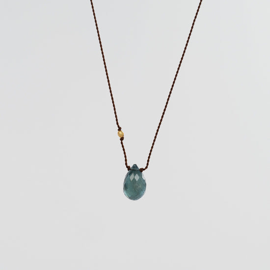 Load image into Gallery viewer, Teal Tourmaline + 18K Bead Necklace

