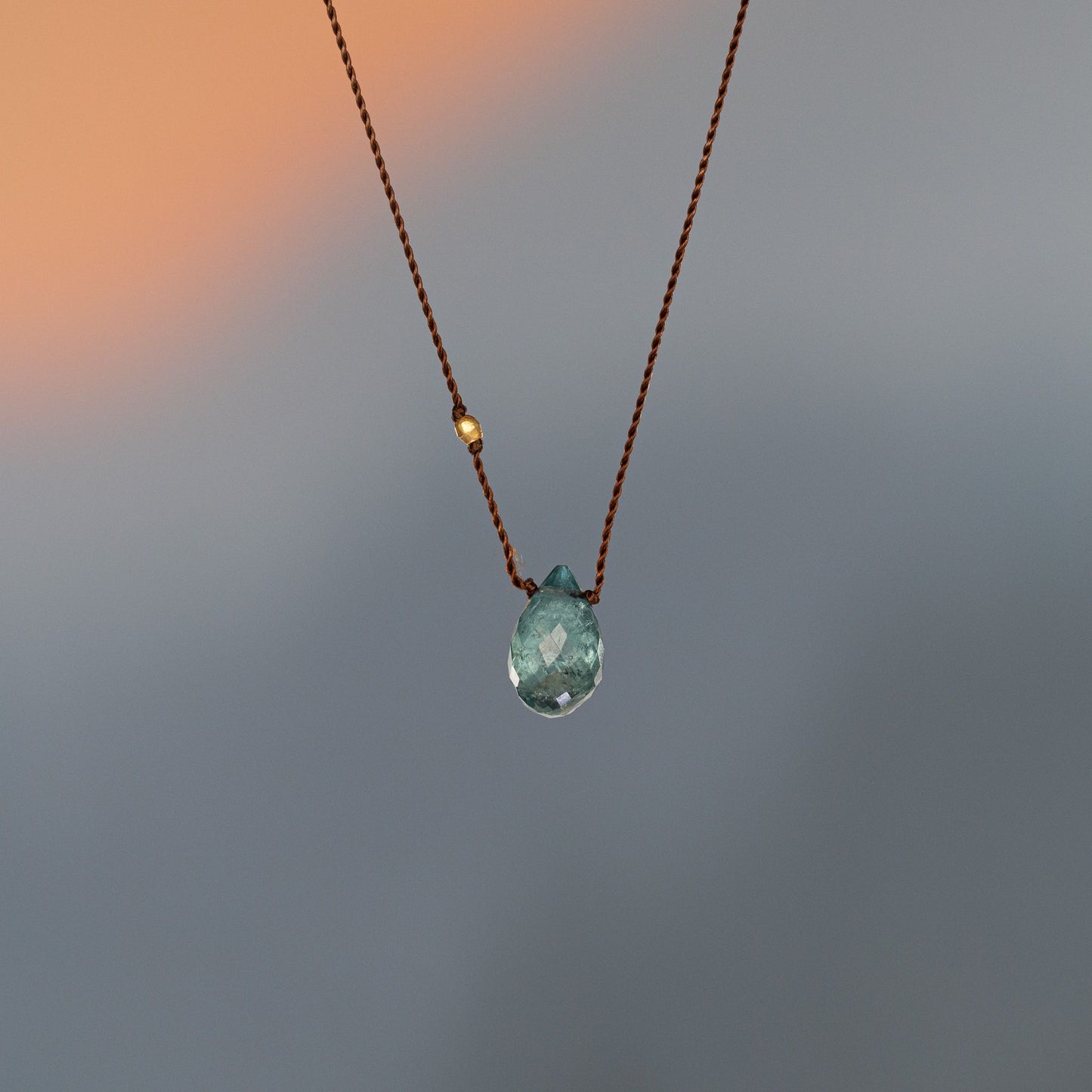 Load image into Gallery viewer, Soft Teal Tourmaline + 18K Bead Necklace
