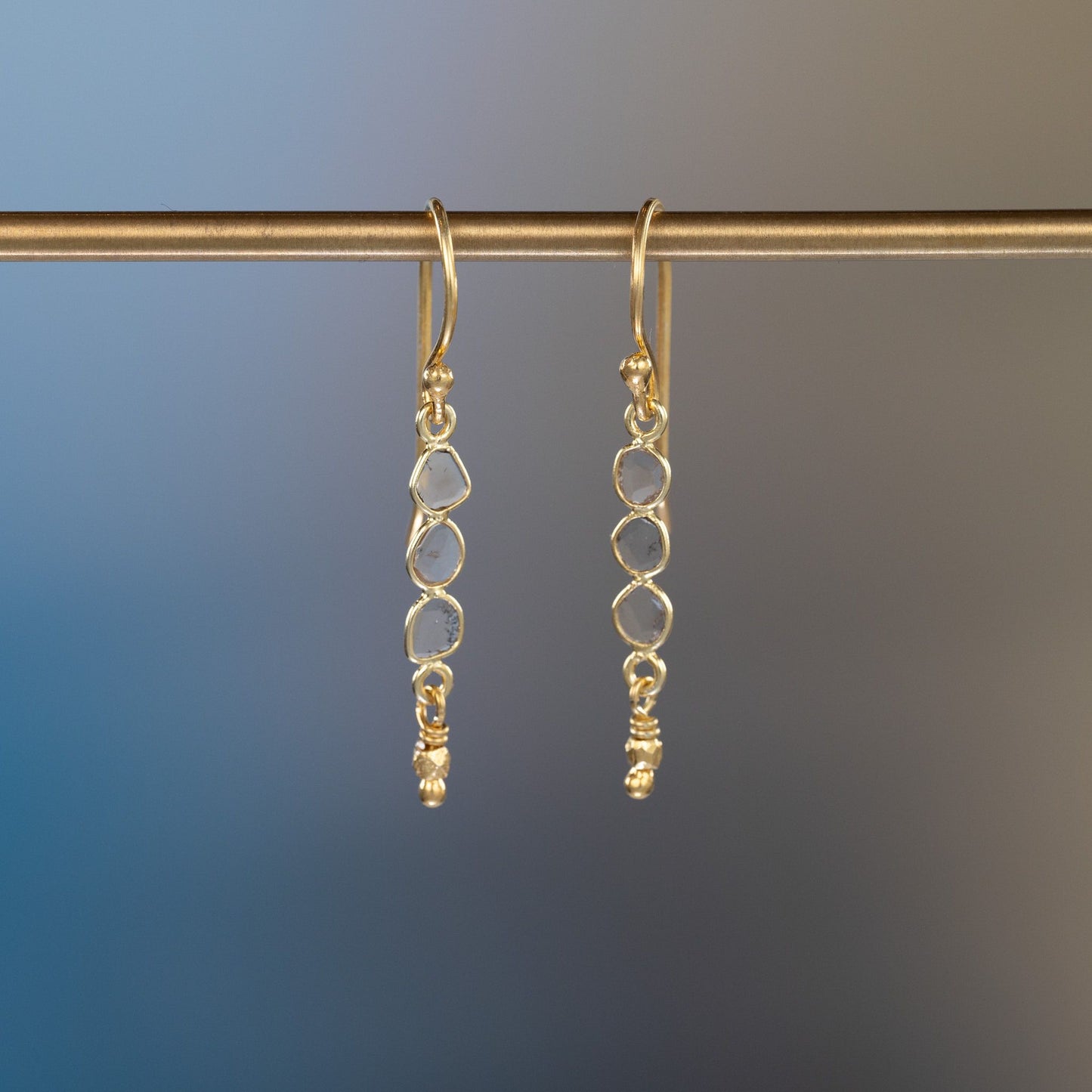 Load image into Gallery viewer, Golden Diamond Slice Earrings
