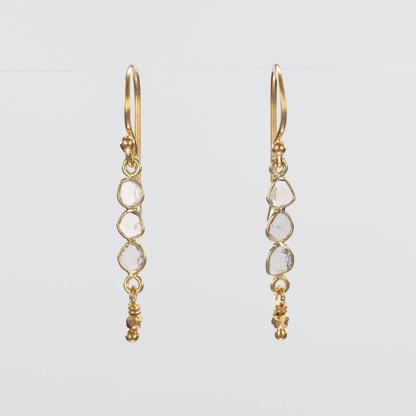 Golden Diamond Slice Earrings