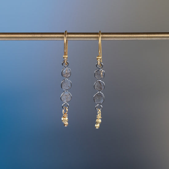 Load image into Gallery viewer, Diamond Slice Drop Earrings
