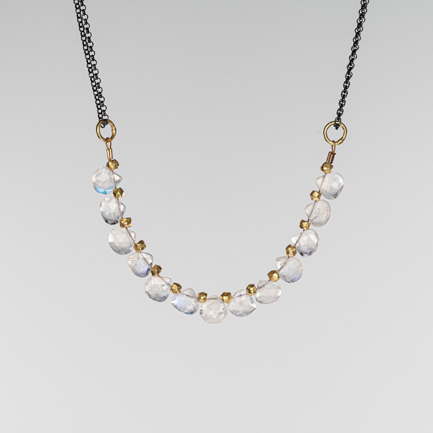 Load image into Gallery viewer, Moonstone Mixed Metal Necklace
