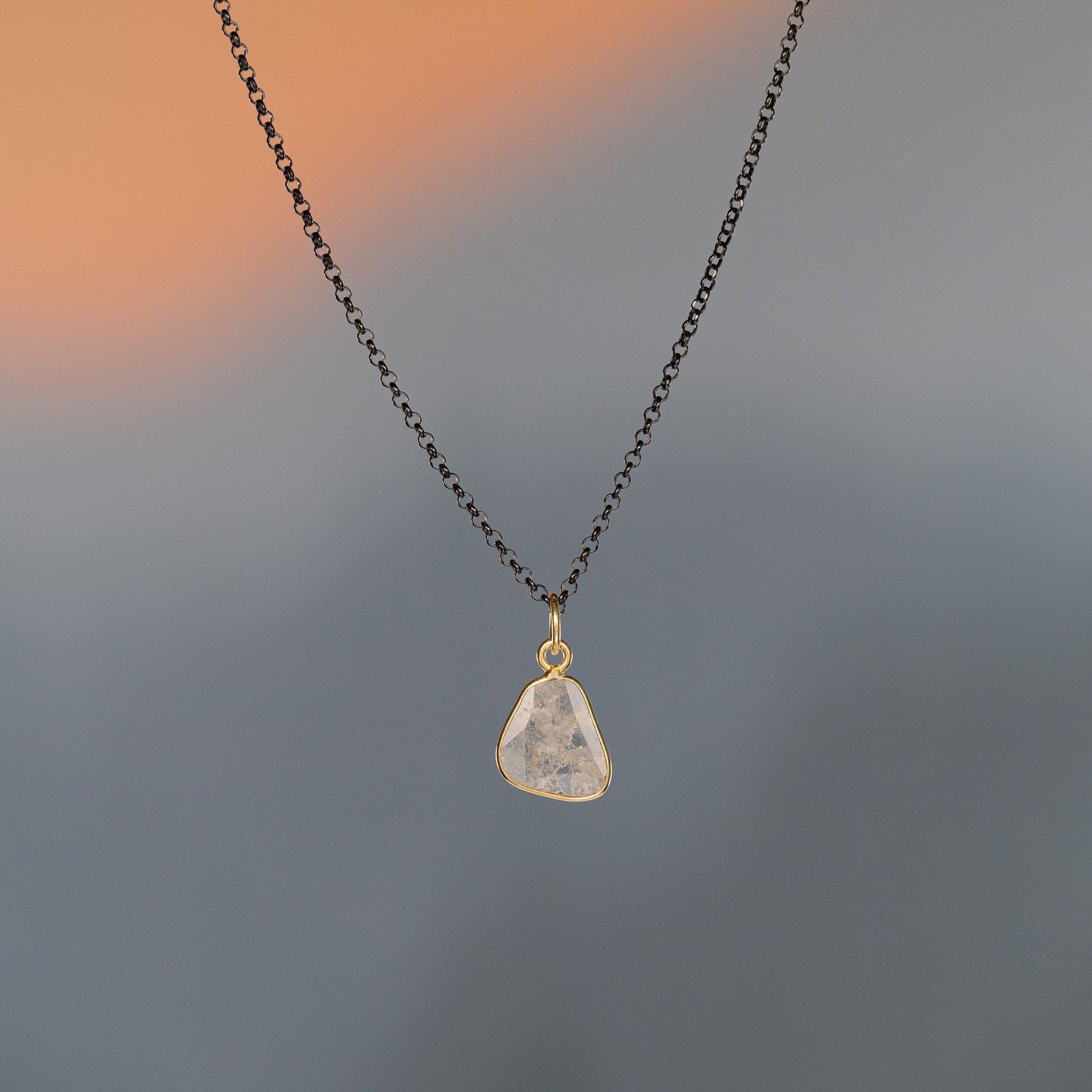 Diamond Slice Pendant Necklace