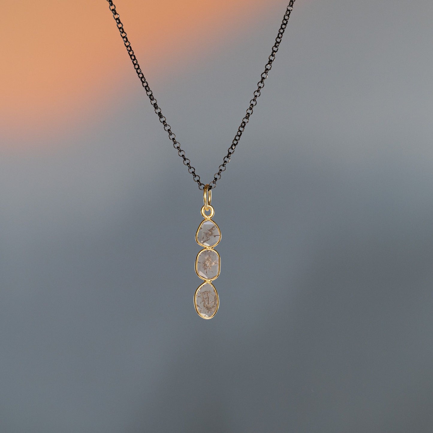 Petite Diamond Slice Cascade Necklace
