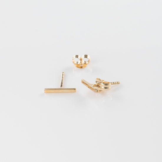 Load image into Gallery viewer, 14K Yellow Gold Stick Post Earrings

