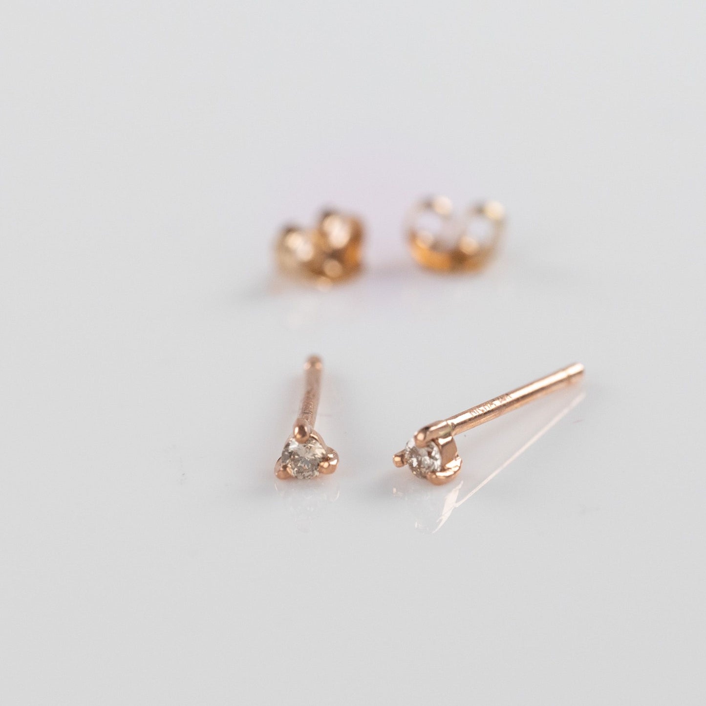 Load image into Gallery viewer, 14k Rose Gold Cognac Studs
